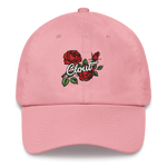 Floral Embroidered Dad Hat Pink